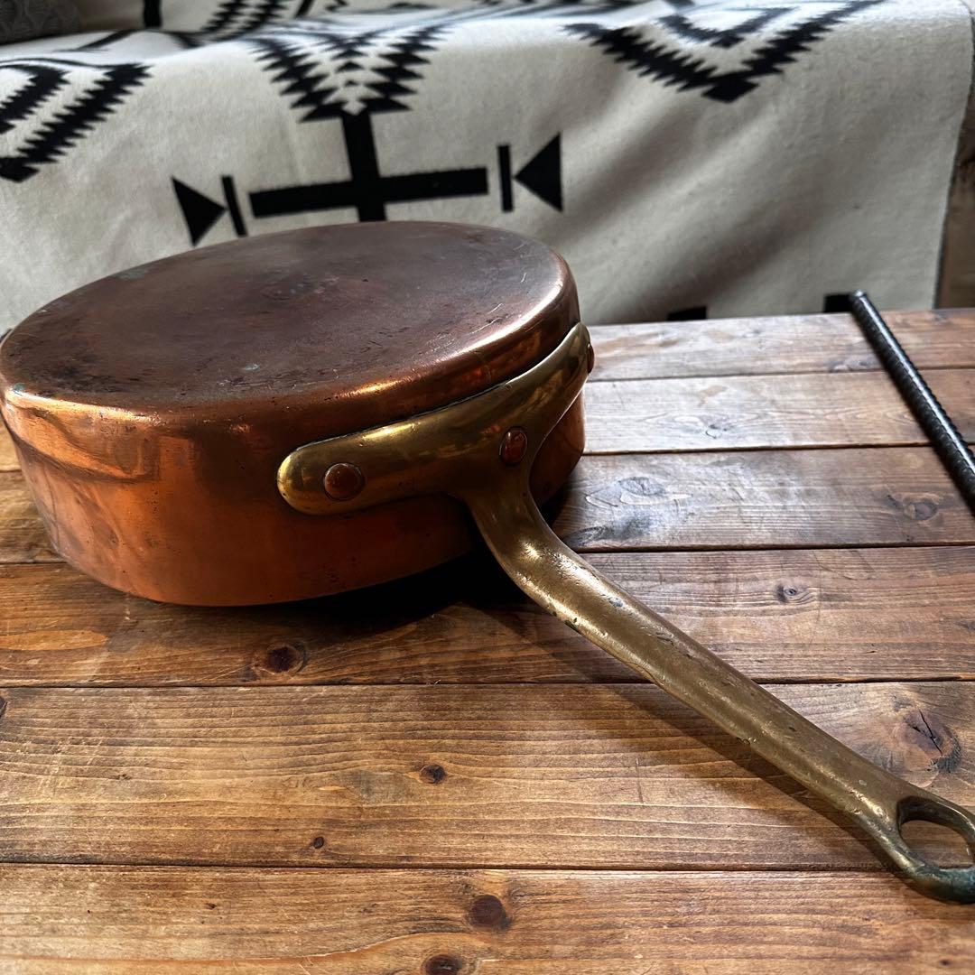 銅製　片手鍋　ビンテージ　フライパン　銅鍋　大型　希少
