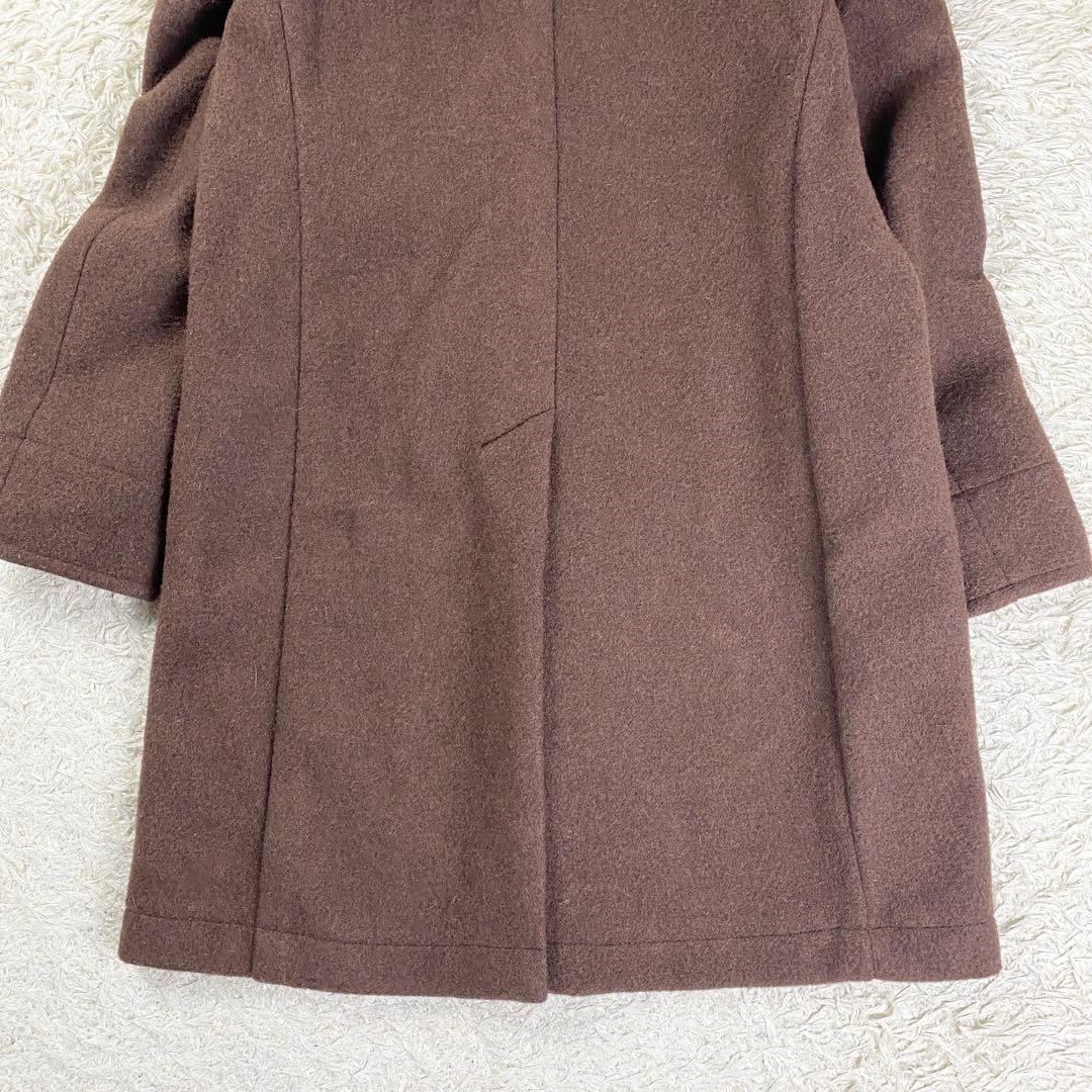 【極美品】ダントン ウールモッサ フードコート 2way 小さいサイズ 34 茶