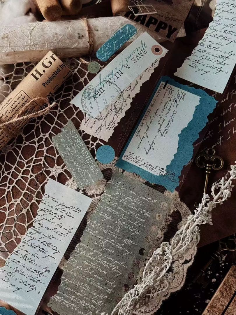 霖蓝汐原创手账《古韵纸章》海外マスキングテープ　マステ 【2647】