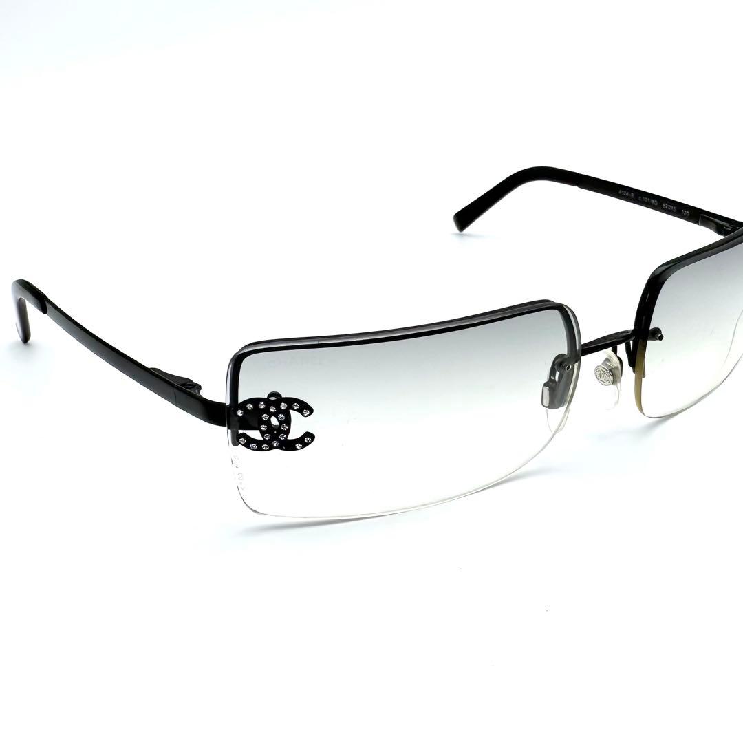 【良品】CHANEL シャネル　ハーフリム　スクエア　サングラス　ココマーク