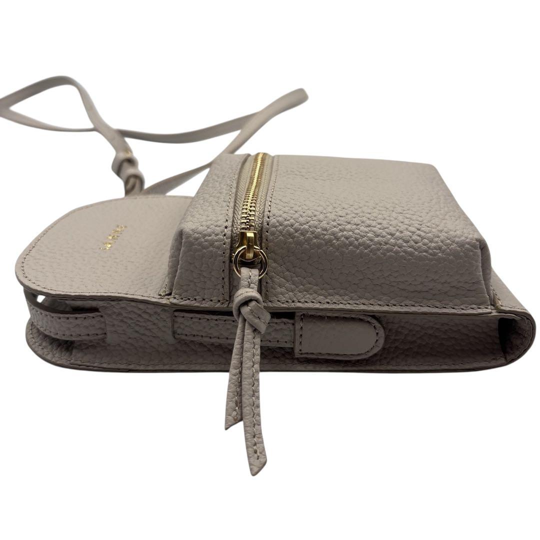 極美品 IANNE ラポシュ スマホショルダー ベージュ ATAO アタオ 本革