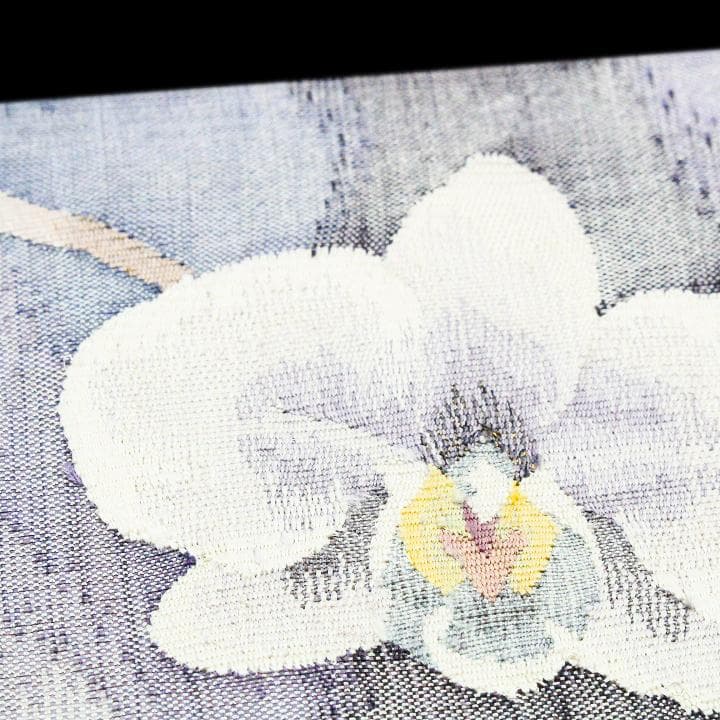 日本の歌姫【美空ひばり】デザイン　エレガントな【胡蝶蘭】　美品の袋帯です