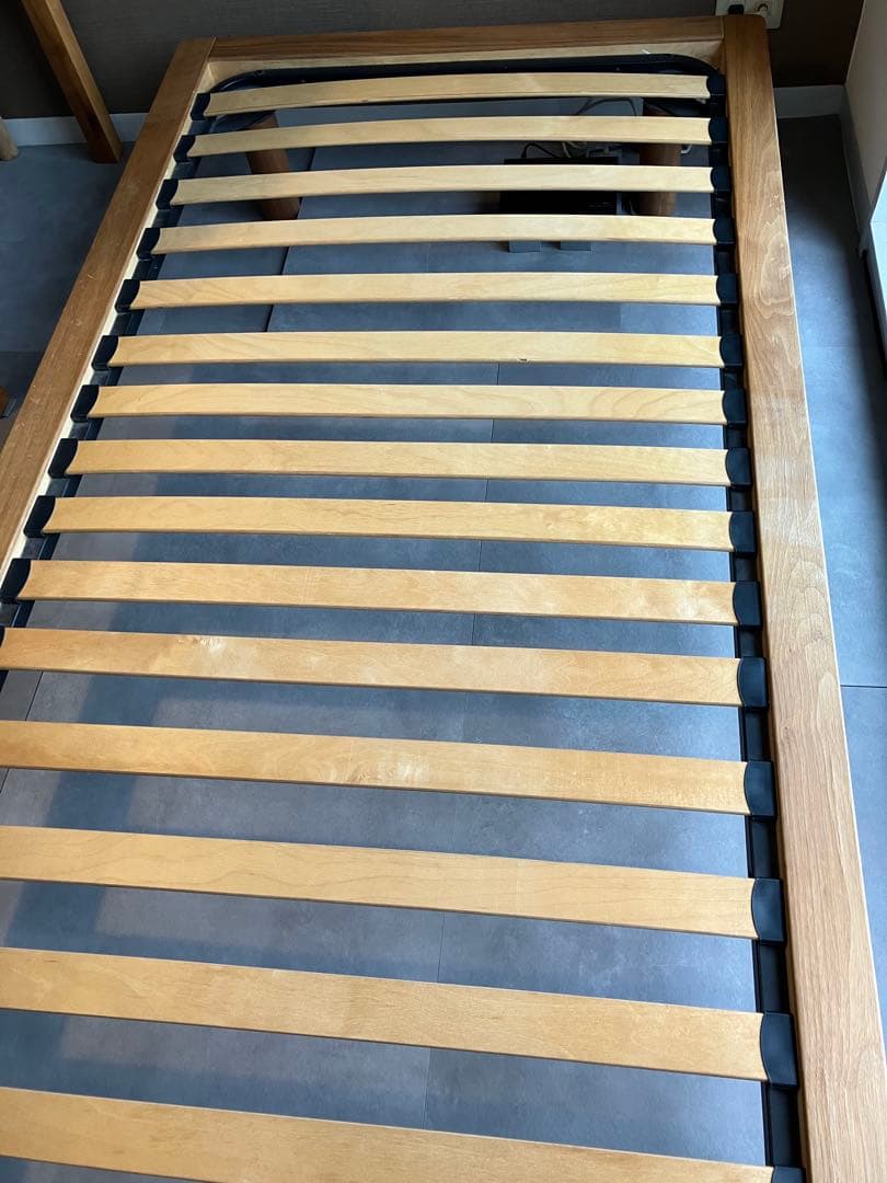 無印良品 脚付 ベッドフレーム シングル ウォールナット 横浜市内引取り可