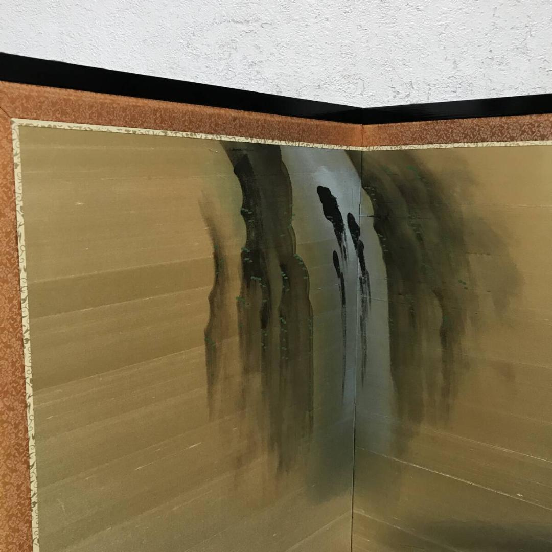 春嶺銘 節句屏風 四曲一帖 海魚図 屏風 幅約165㎝ 背景 節句飾り