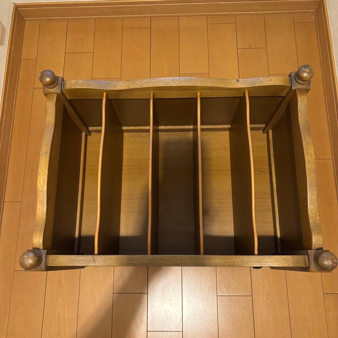 オールドKarimoku キャスター付マガジンラック