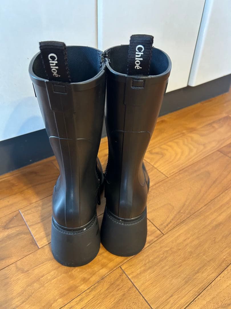 Chloé ブラック レインブーツ 高ヒール
