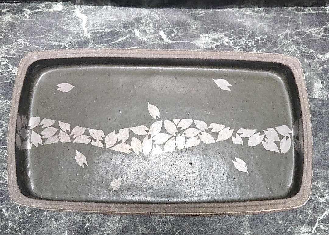 島田恭子　さくら文  陶筥 蓋物 陶箱  箱なし