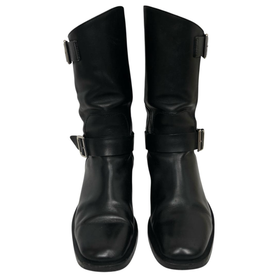 シャネル ココマーク エンジニアブーツ 35C レザー ブラック サイドジップ