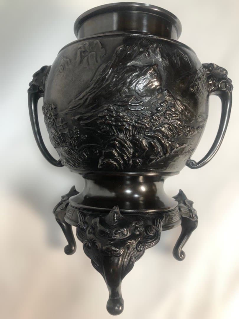 メルです　銅製　薄端　花器　　秀果造　飾り　美品