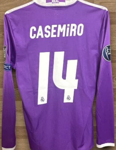 16/17 レアル・マドリード アウェイ 14番 カゼミーロ 長袖 ユニフォーム