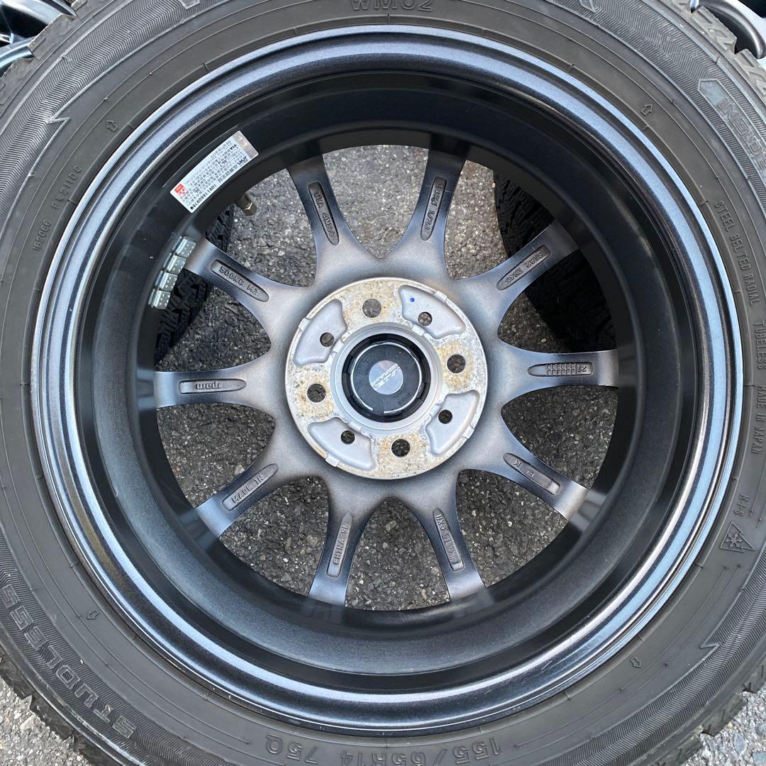 中古バリ溝ダンロップスタッドレスセット155/65R14 軽自動車
