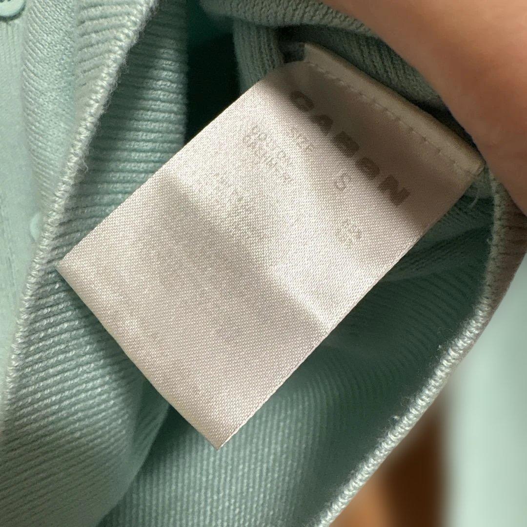 CABaN ミントブルー コットンカシミヤクルーネックカーディガン　S