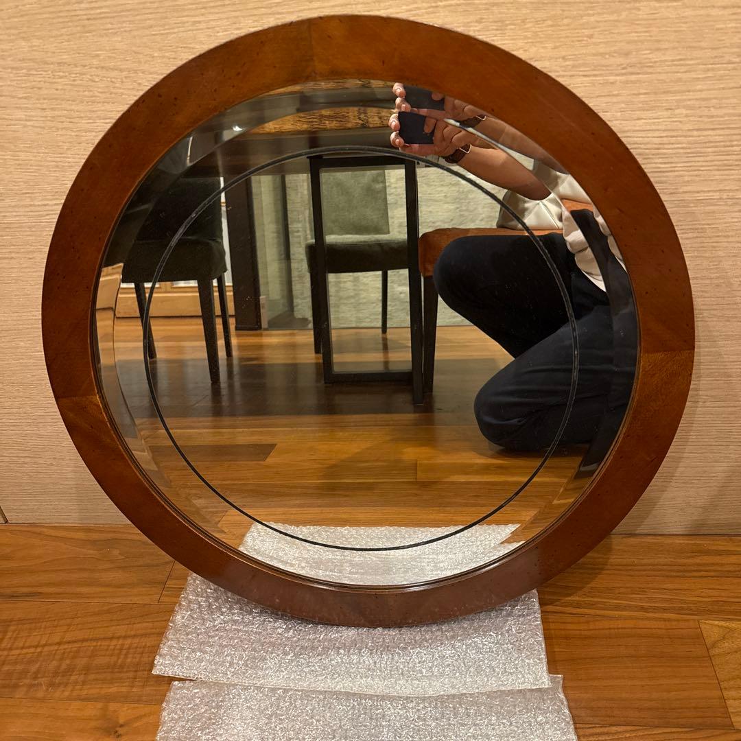 annibale colomboマホガニー木製フレームミラー 壁掛け用