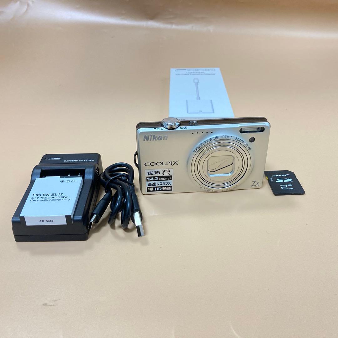 ◆スマホ転送OK◆Nikon COOLPIX S6000 デジカメ SDカード付