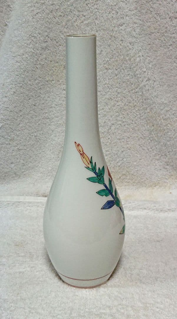 人間国宝柿右衛門濁手花瓶 一輪挿しA442