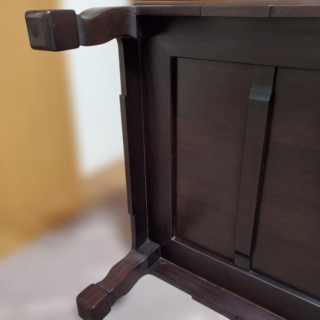 【現地受渡】紫檀製ダークブラウン座卓 縦80cm×横121cm×高さ33cm