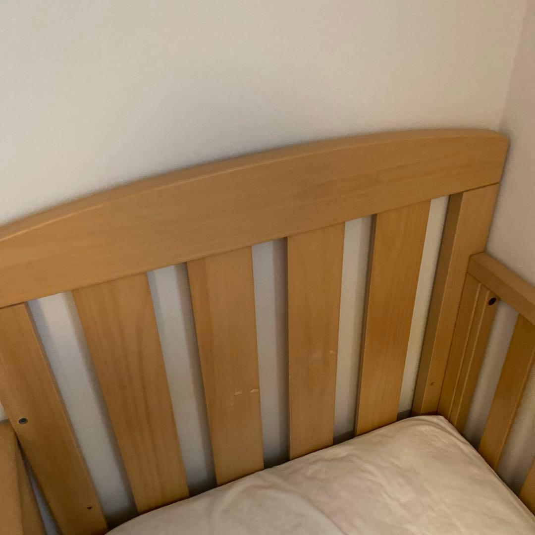 Boori アリス6歳までベビーベッド、ベッドガード、マットレス、お布団2枚等付