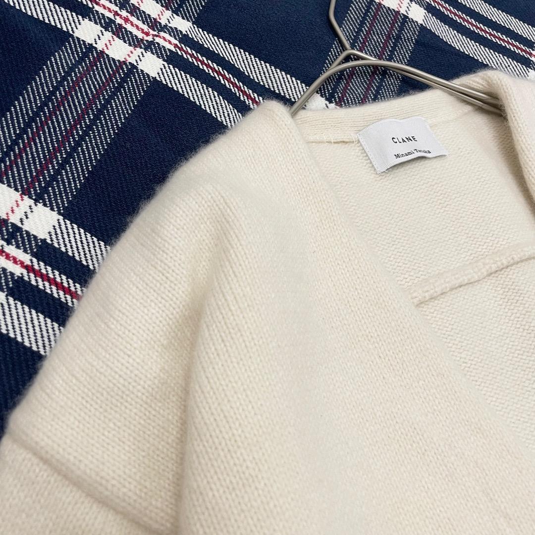 CLANE × 田中みな実 コラボ Vネック ニット カーディガン ホワイト