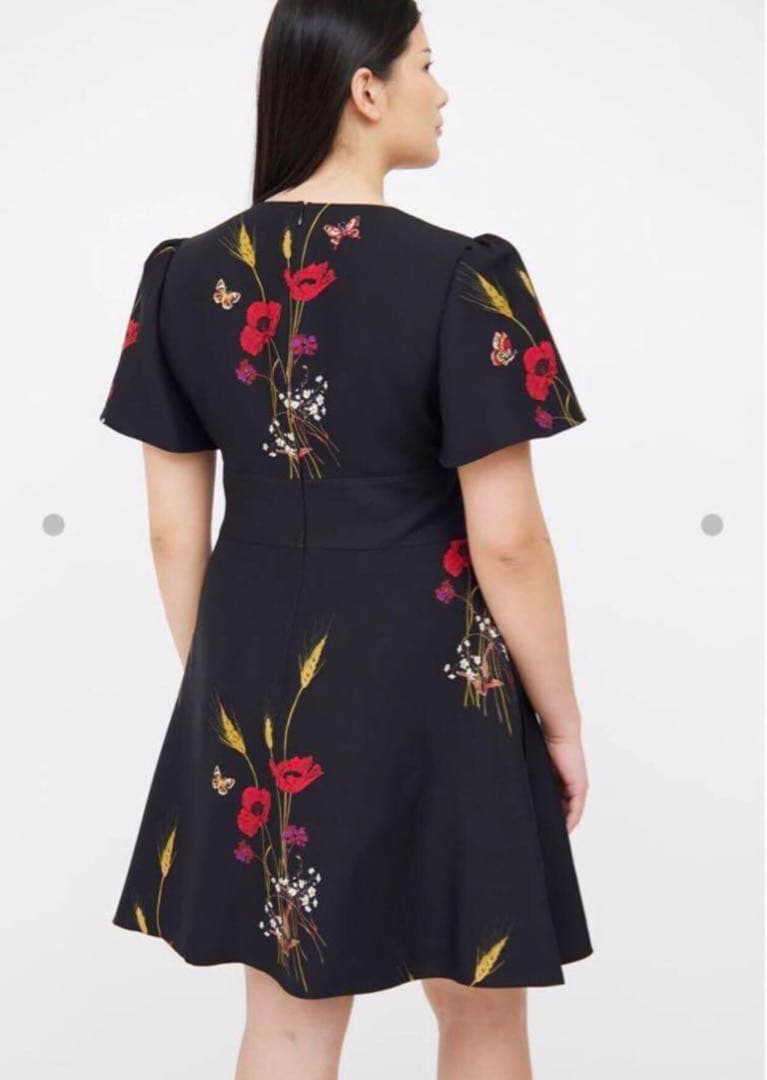 希少サイズ✨ヴァレンティノ【48】シルク混ミニドレス和柄ワンピース定価12.8万