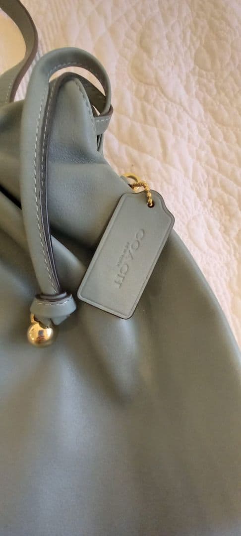 【新品】COACH グリーン ショルダーバッグ スカーフ付き