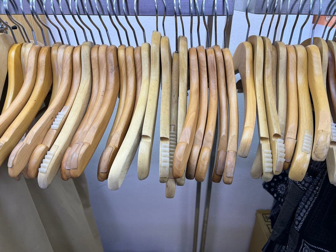 ウッド 木製 100本 50本 ハンガー ディスプレイ 古着 アパレル 什器