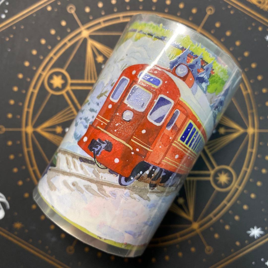 【9333】海外　マステ　5m巻　PET水晶　マスキングテープ　列車　四季