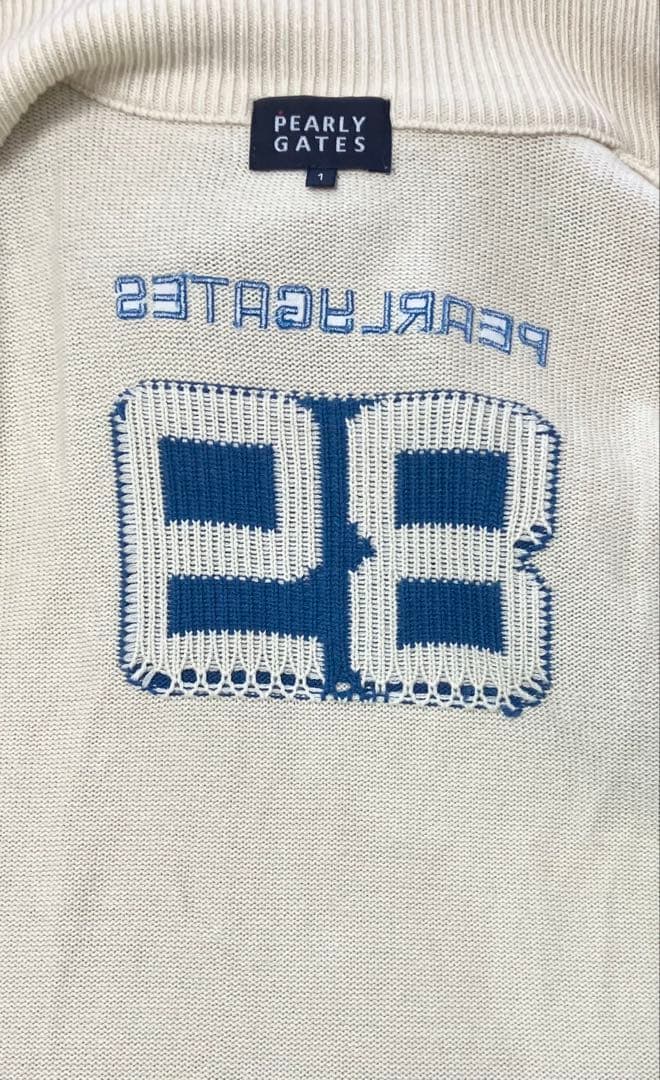 値下げPEARLY GATES クリーム色 ジャケット 89 長袖 ワッペン M