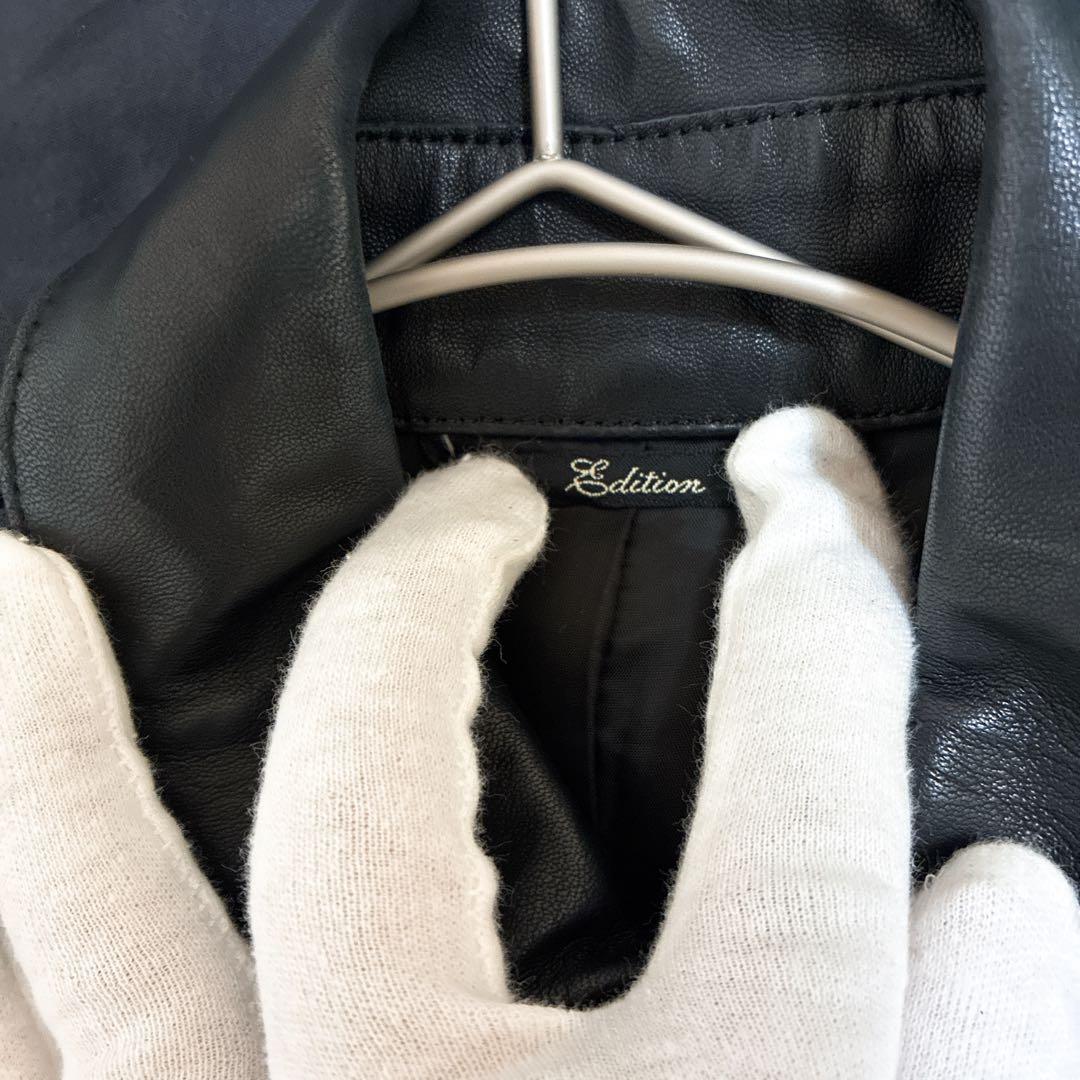 ✨希少デザイン✨エディション　極上上質なラムレザーシャツ　ライナー付き