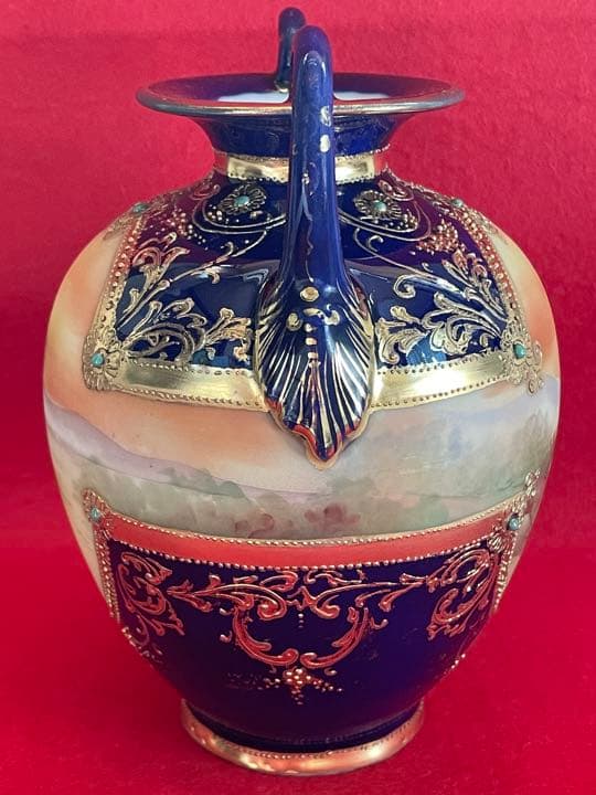 オールドノリタケ　コバルト花瓶