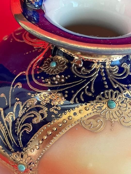 オールドノリタケ　コバルト花瓶