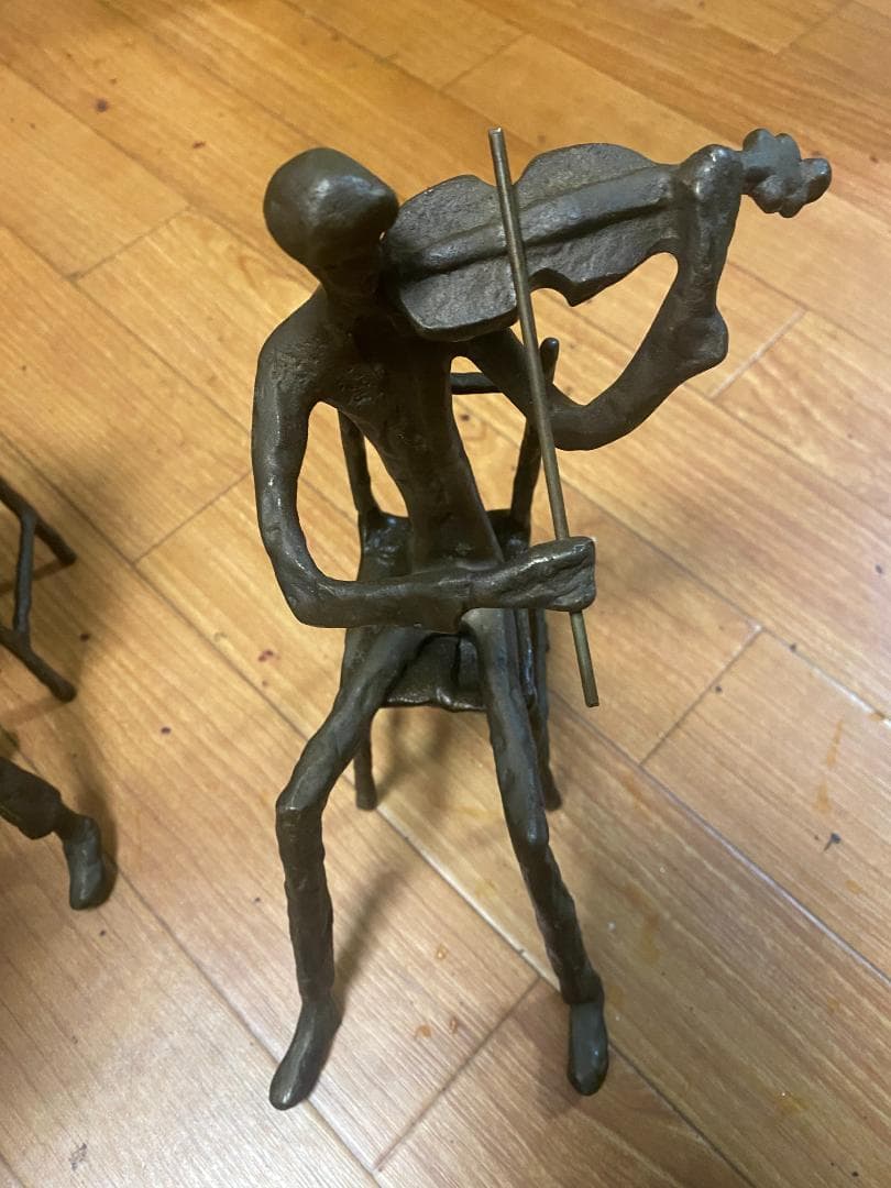弦楽四重奏 ブロンズオブジェ 金属 彫刻 置物 音楽家 モダン アート
