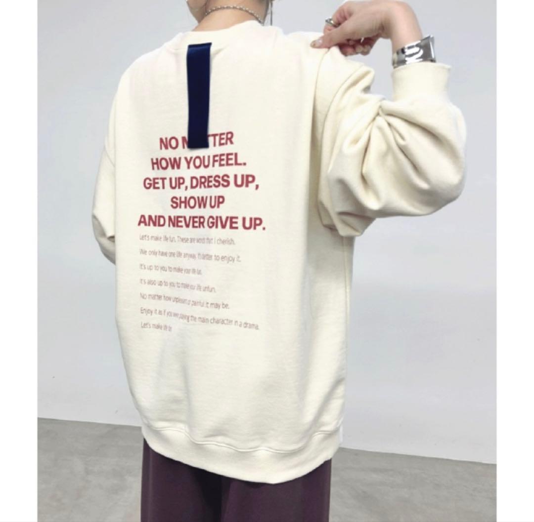 NUS ヌース　バックロゴプルオーバー　アイボリー