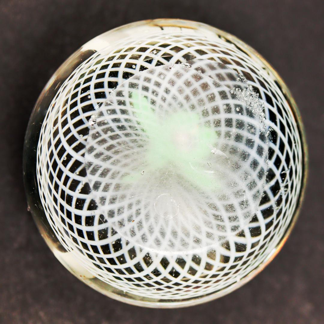 Latticino Glass ミルフィオリ フラワー ペーパーウエイト 置物