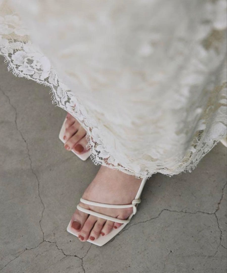 haave.haave レザー ナローストラップサンダル　ブライダルシューズ