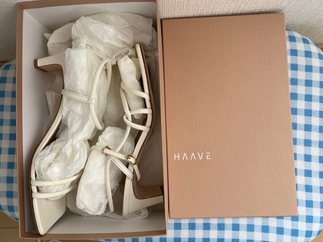 haave.haave レザー ナローストラップサンダル　ブライダルシューズ