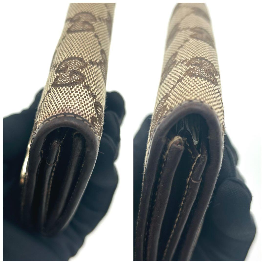 GUCCI 　グッチ　GG柄　　名刺入れ　ブラウン×ベージュ