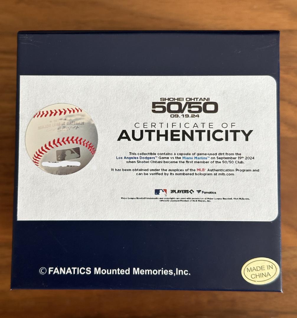 大谷翔平 50-50 達成記念 クリスタル ボール MLB証明書付