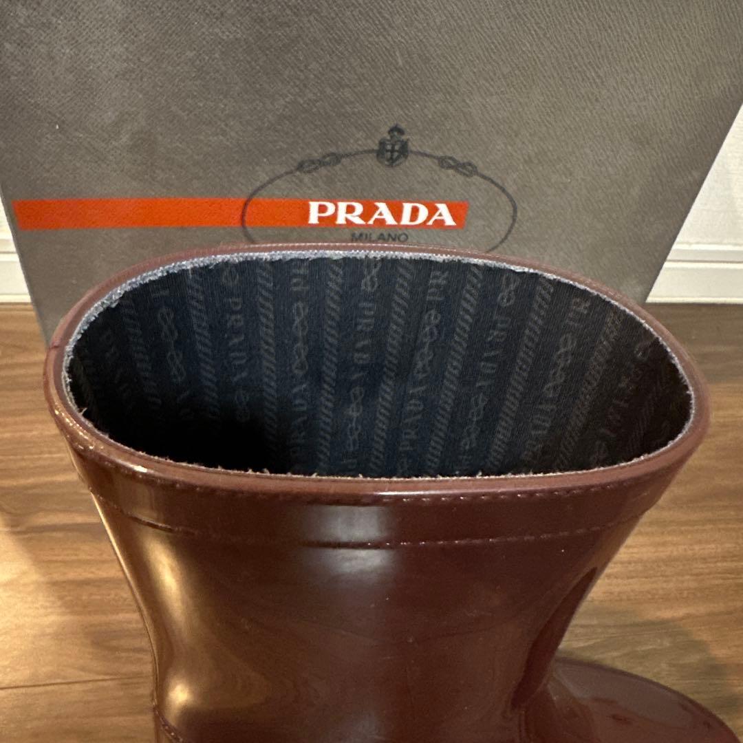 ⭐︎レアPRADA レインブーツ　長靴　サイズ38 ボルドー　本物⭐︎