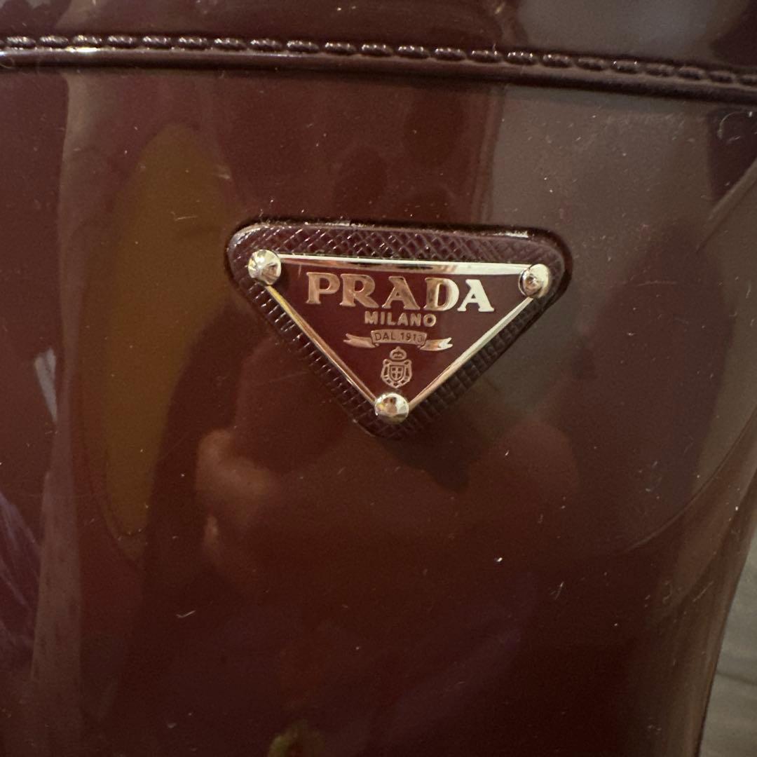 ⭐︎レアPRADA レインブーツ　長靴　サイズ38 ボルドー　本物⭐︎