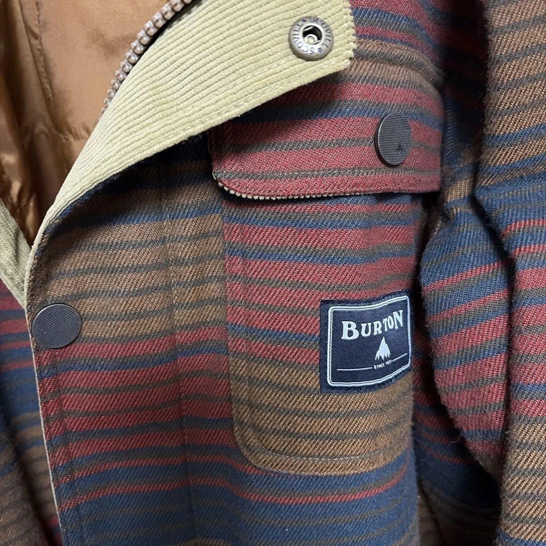 【最終値下大人気美品】BURTON 中綿フーディジャケット ボーダー柄Lサイズ