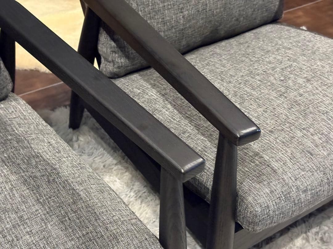 FUJIEI フジエイ　富士栄　アームソファ　リビング　ブラック　2脚　HZ