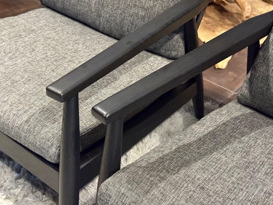 FUJIEI フジエイ　富士栄　アームソファ　リビング　ブラック　2脚　HZ