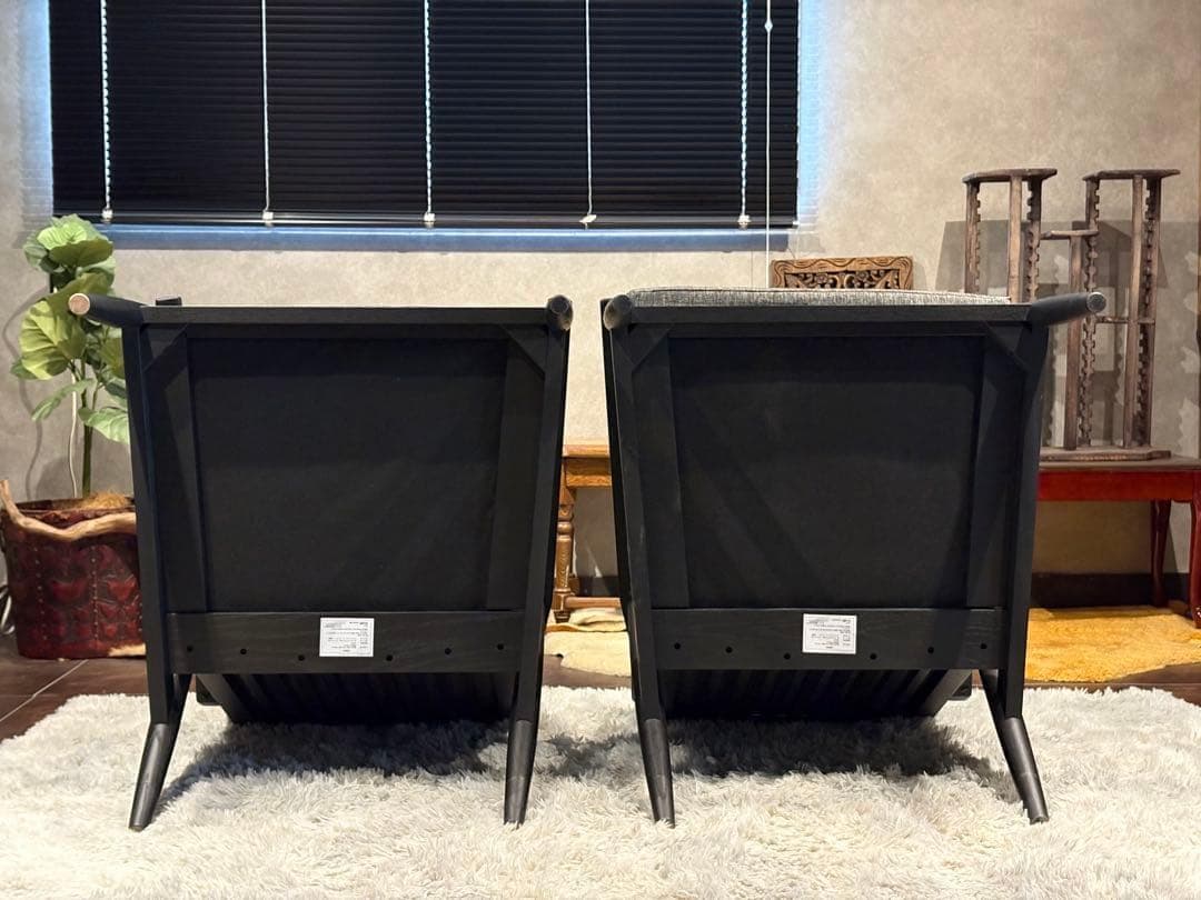 FUJIEI フジエイ　富士栄　アームソファ　リビング　ブラック　2脚　HZ