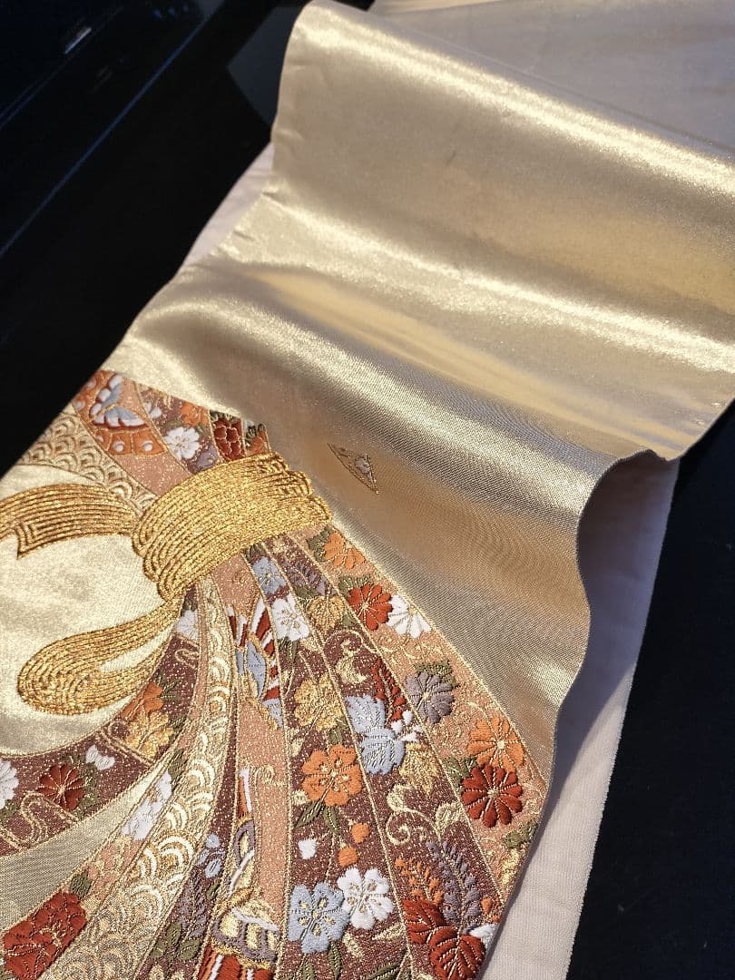 A929逸品‼️全通箔‼️組紐リボン‼️ひな祭り‼️テーブルランナー2m24cm