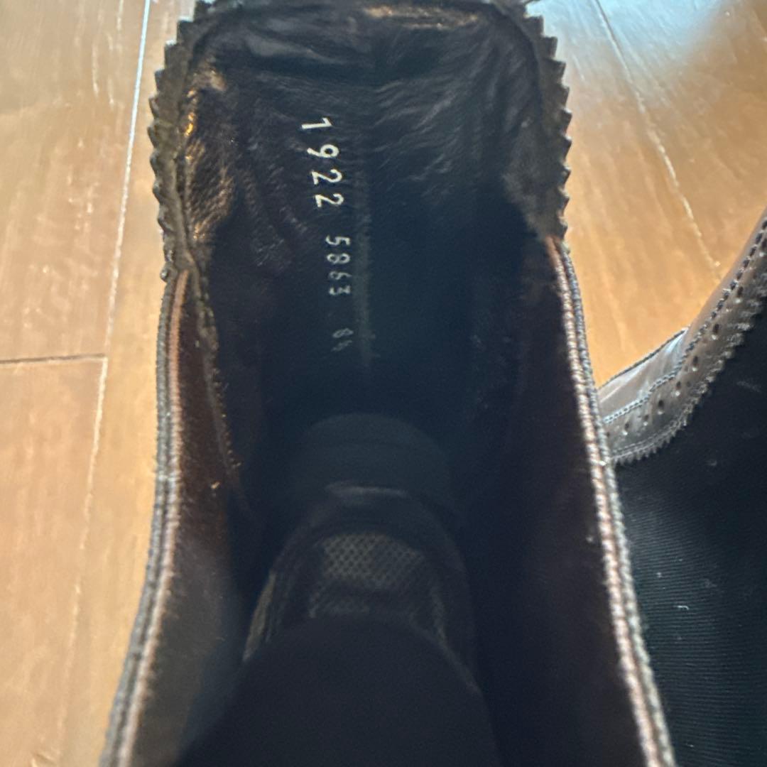 DOLCE&GABBANA ブラック レザー サイドゴアブーツ