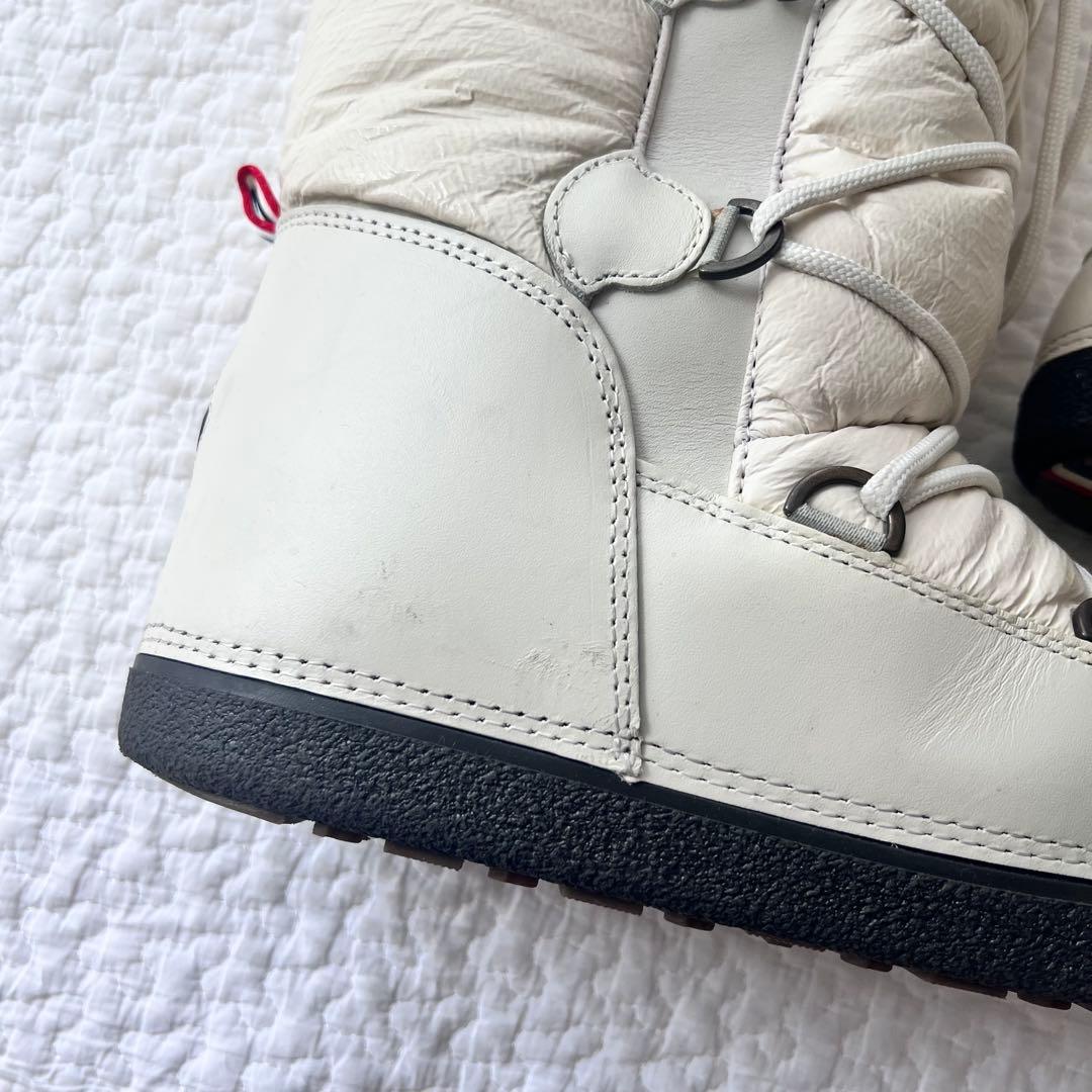 モンクレール スノーブーツ ナイロン ロングブーツ 40 ホワイト