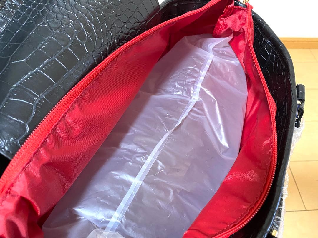 新品 SWANY スワニー クロコ型押し キャリーバッグ ケース 黒 2way