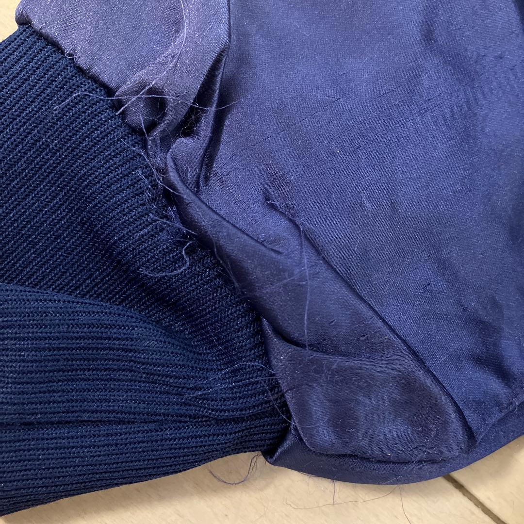 11.21 ヴィンテージ 沖縄 スカジャン 龍 ドラゴン ネイビー 刺繍 古着