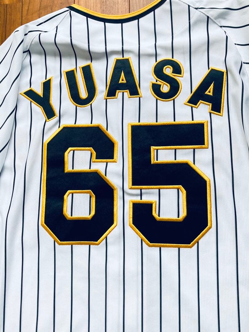 阪神タイガース 湯浅 ユニフォーム　メンズS 湯浅京己　刺繍　ミズノ