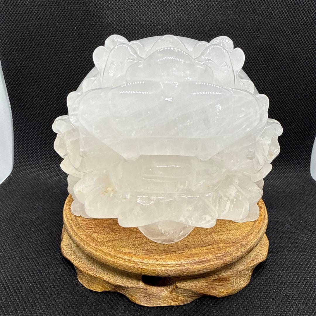 BIGサイズ♪ ロングイ　水晶　白　約12センチ以上♪台座付き♪